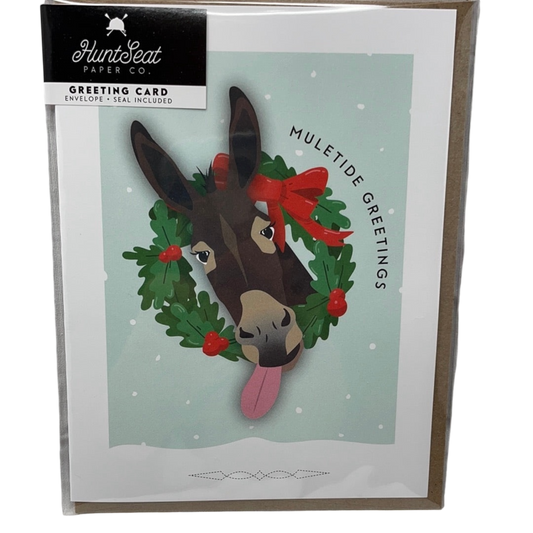 Muletide Greetings Equestrian Mule Holiday Greeting Card