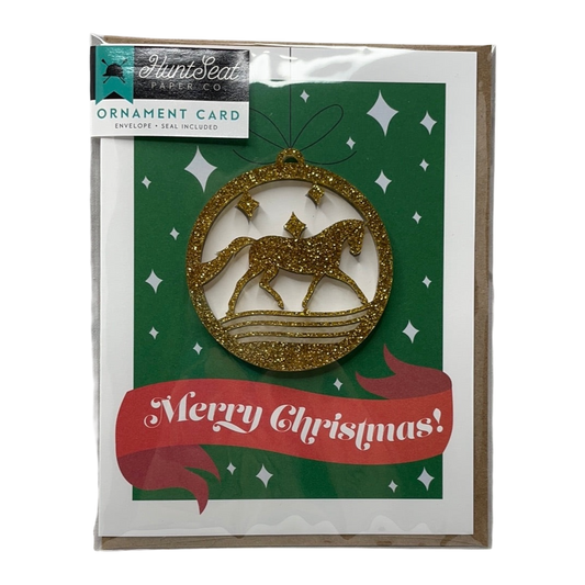 Merry Christmas Equestrian Horse Ornament Greeting Card