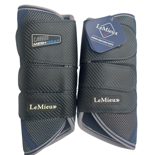 CONSIGNMENT LeMieux Carbon Mesh Wrap Boots Mist  Navy XL