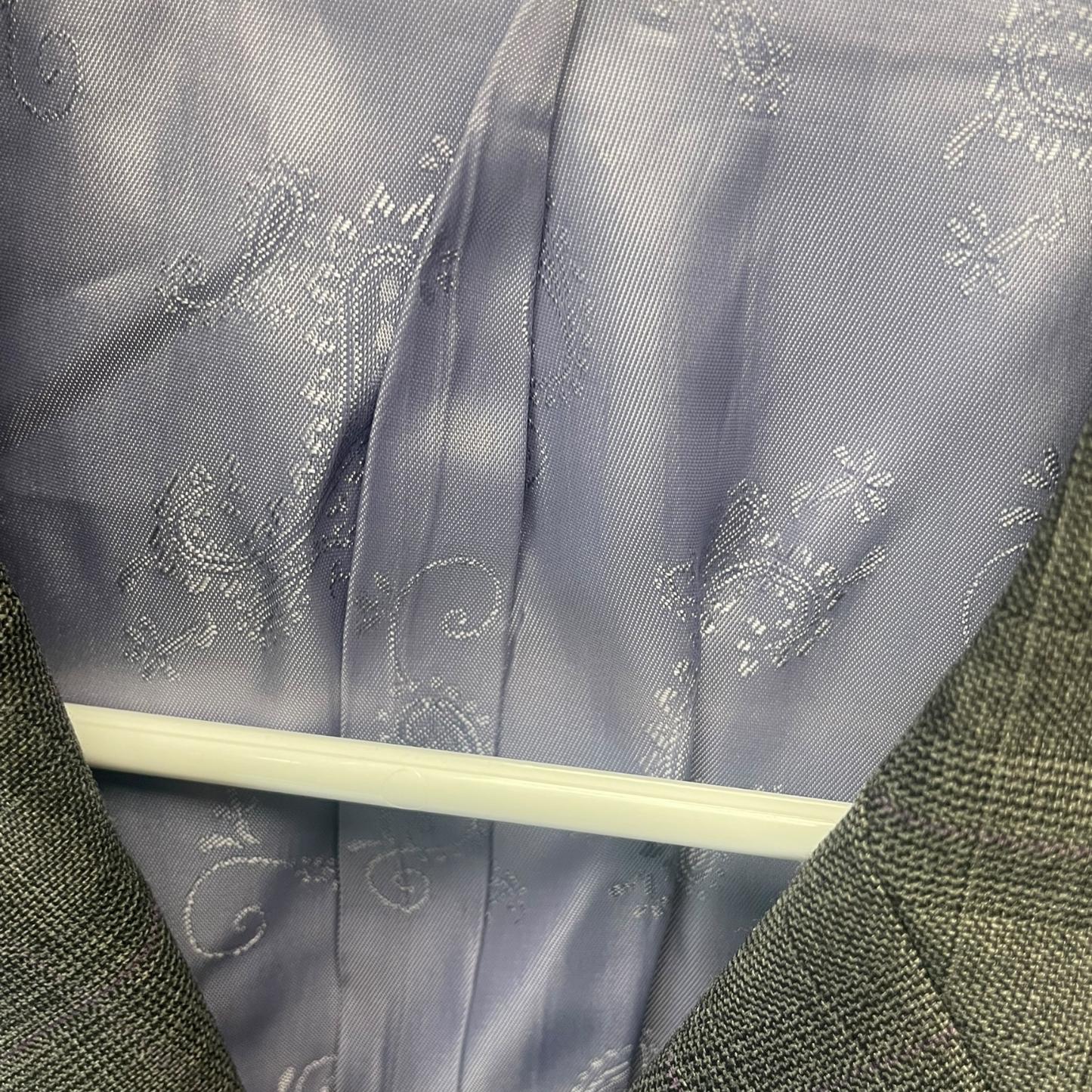 CONSIGNMENT RJ Classics Grey with Purple Plaid Show Coat 18R