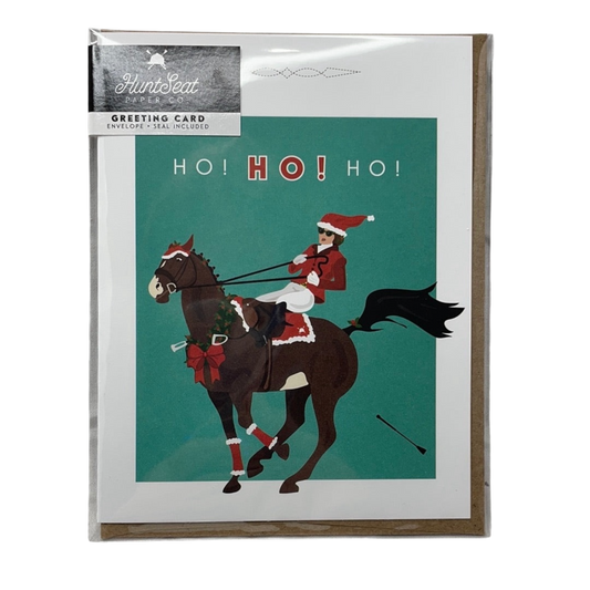 Ho! Ho! Ho! Equestrian Horse Holiday Greeting Card