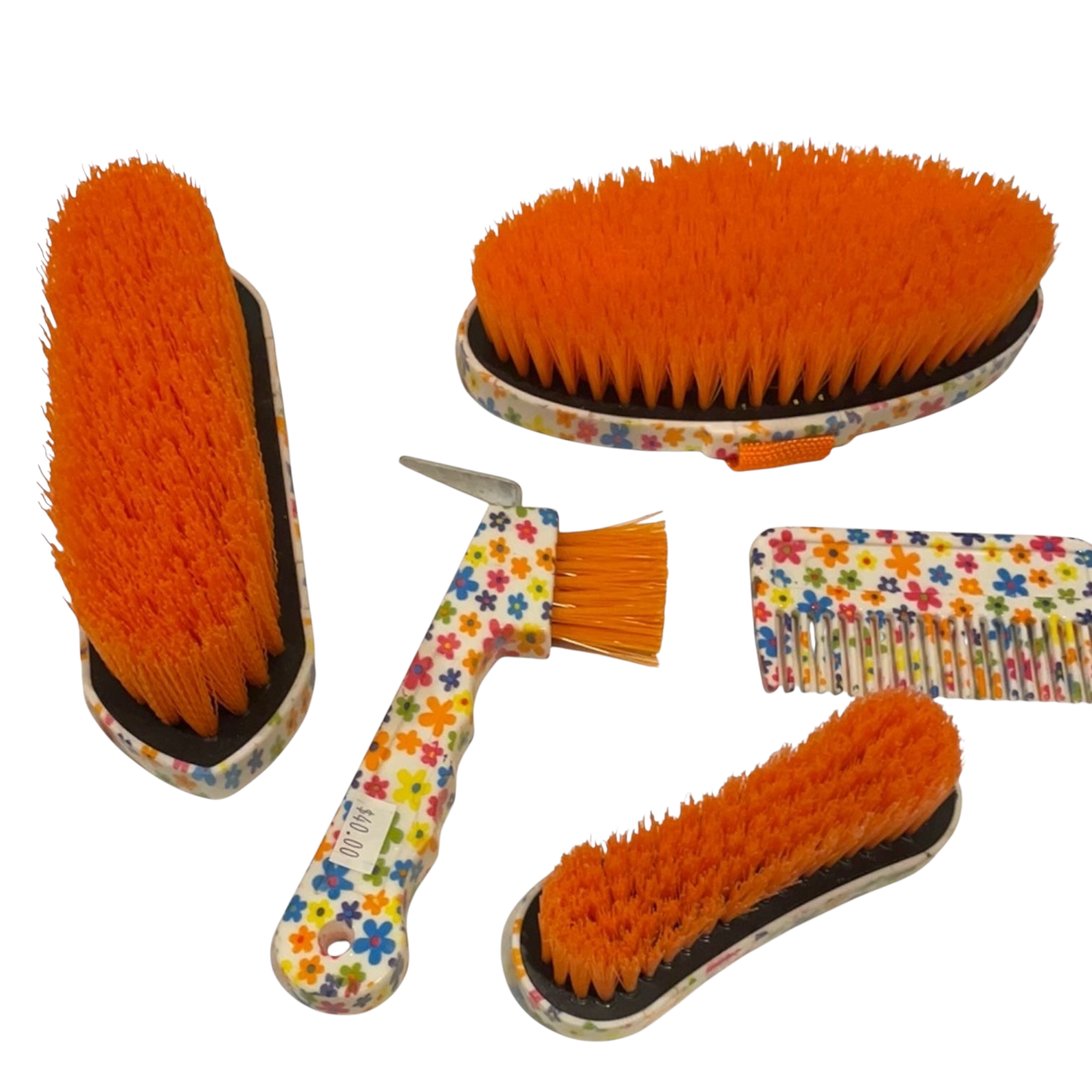 Orange Floral 5 Piece Grooming Set