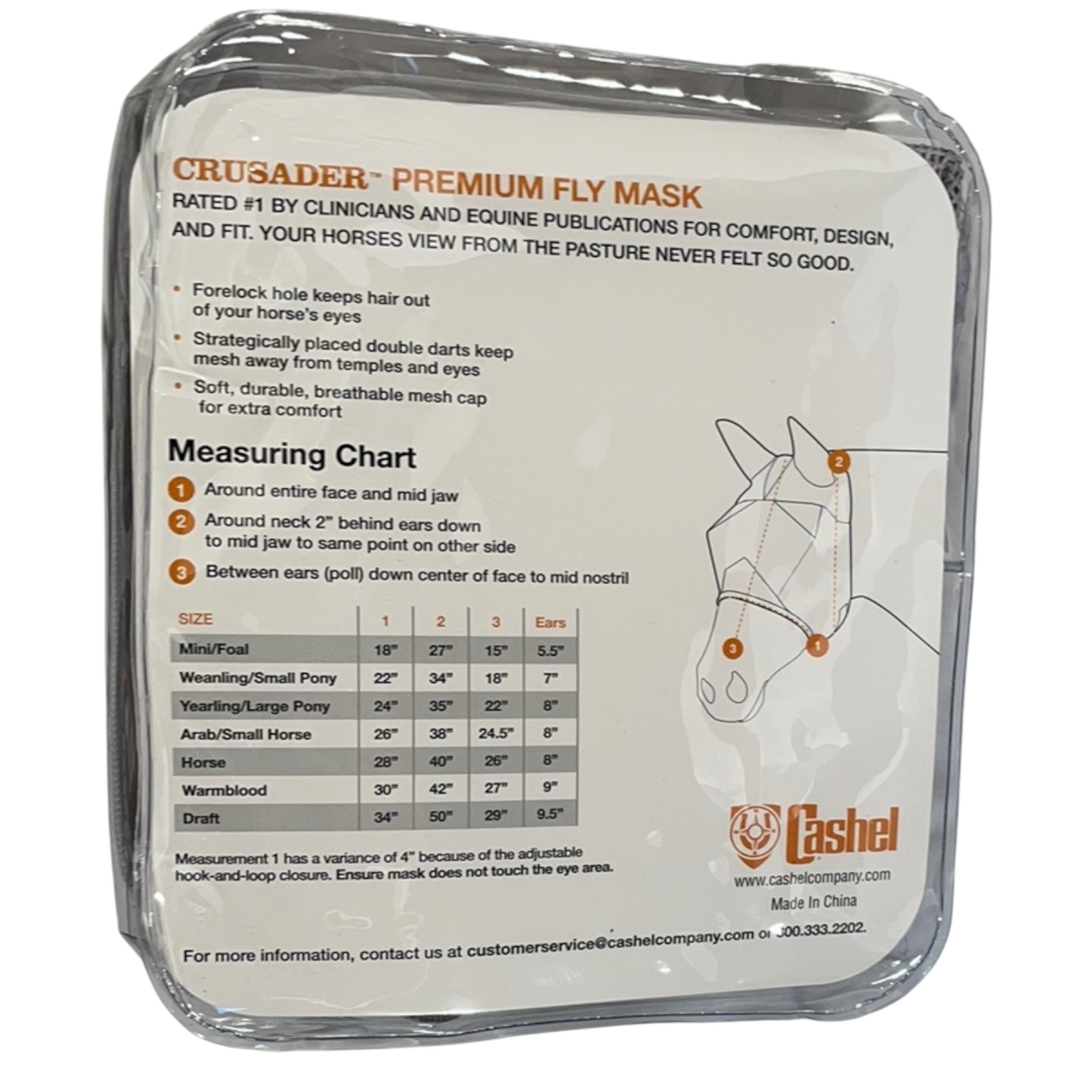 Cashel Crusader Fly Mask Long Nose Horse with Ears