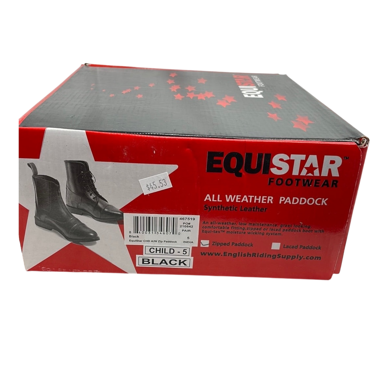 Children's Equi Star Zip Up Synthetic Paddock Boot