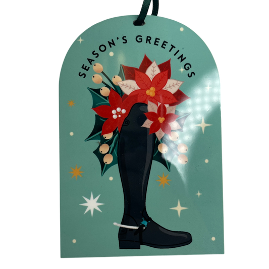 Seasons Greeting Tall Boot Ornament