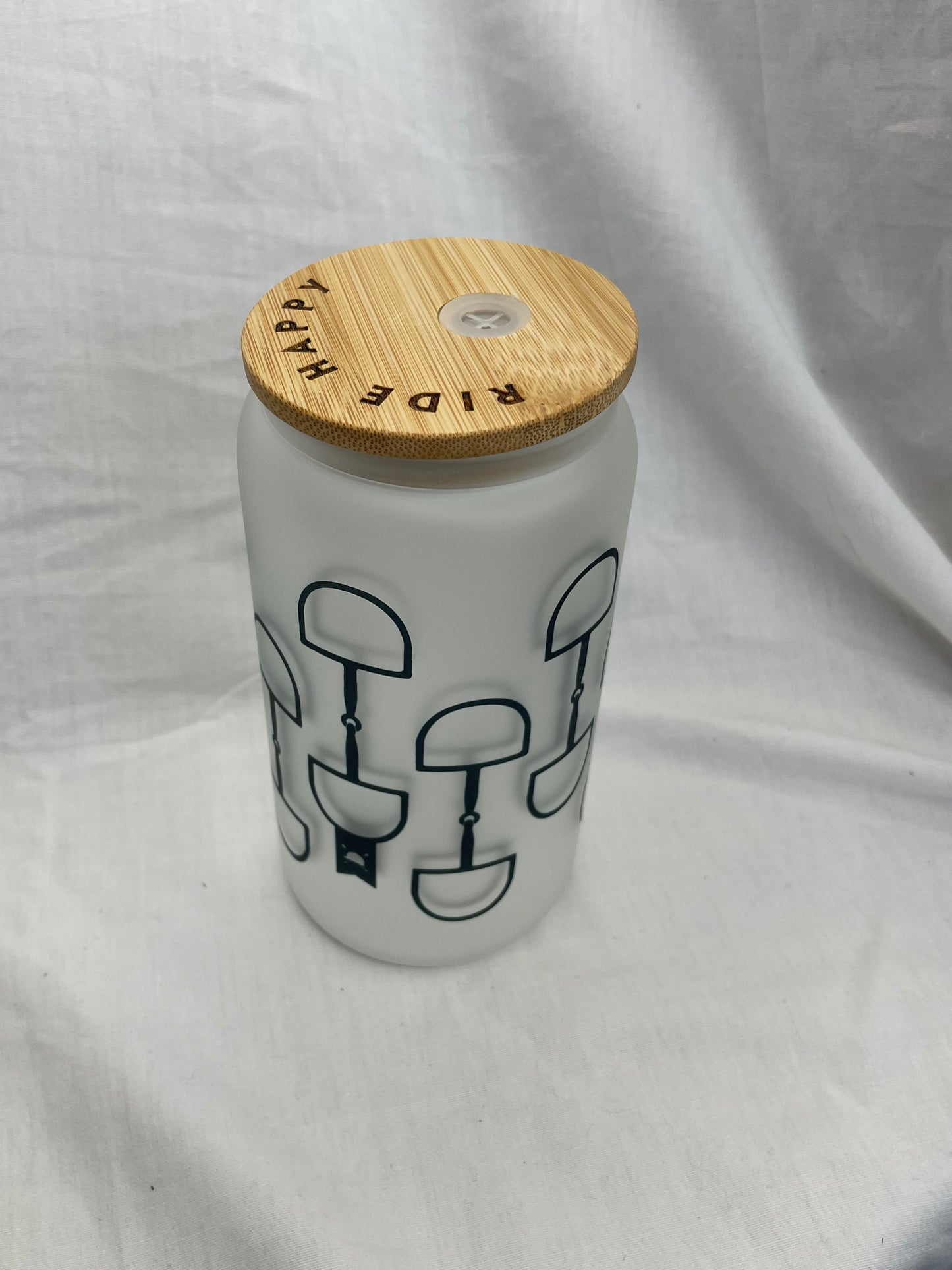 Glass Tumbler with Bamboo Lid and Straw