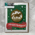 Merry Christmas Equestrian Horse Ornament Greeting Card